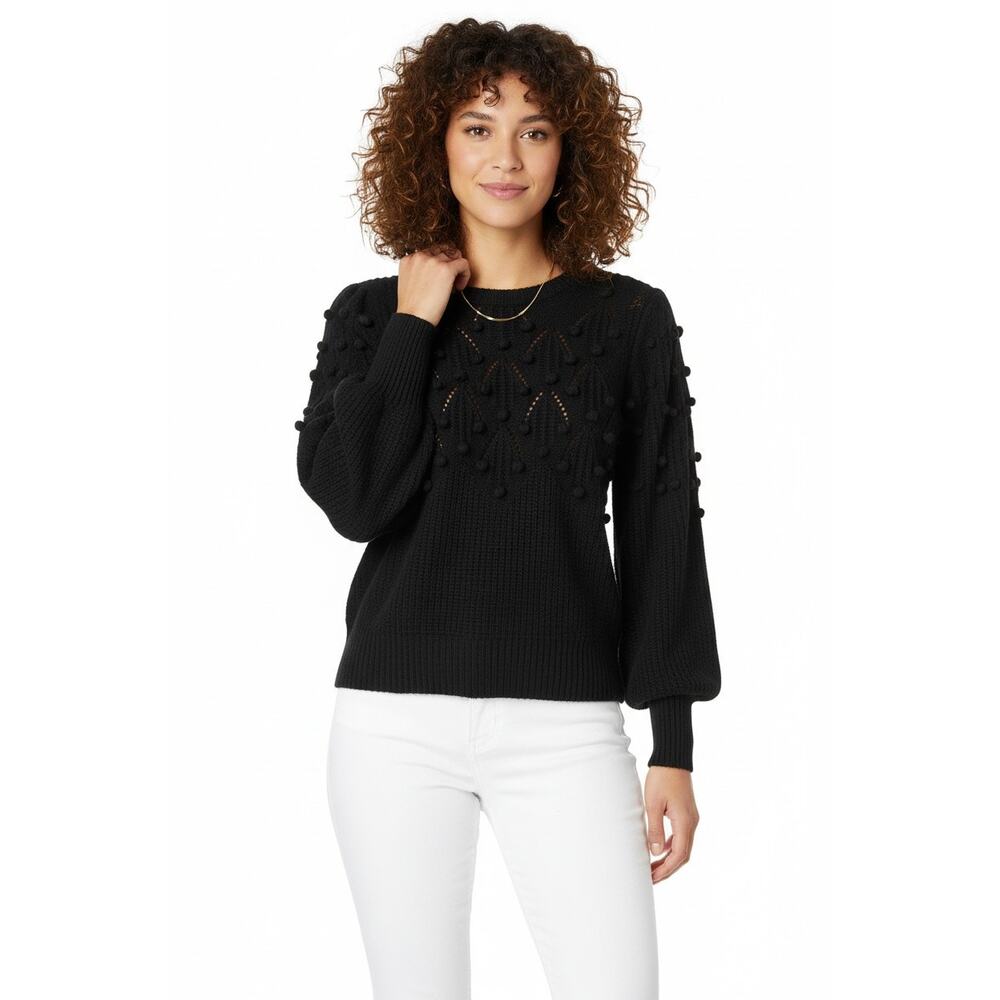 Lilly Pulitzer Neuve‎ Sweater Black Womens Medium Knit Pullover Lightweight